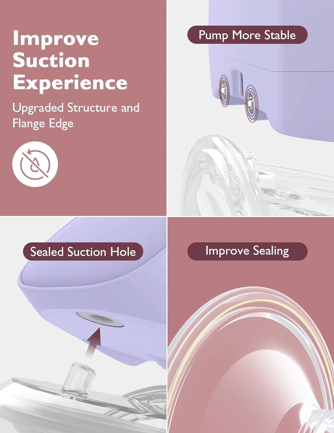 S9 Pro Wearable Breast Pump Hands Free, Mom Cozy Electric Portable Breast Pump 24Mm Purple